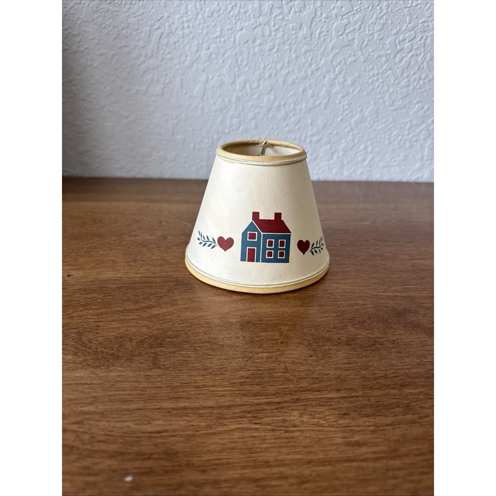 Vintage Lamp Shade Cottage Granny Core Country Farmhouse Folk Art Hearts House